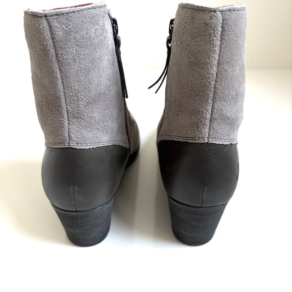 The North Face | Waterproof Bridgeton Gray Leather Wedge Heel Ankle Boots Sz 8.5 - Picture 6 of 9